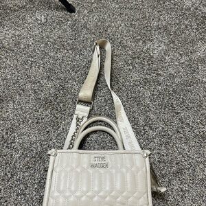Steve Madden Ivory Quilted Crossbody Bag